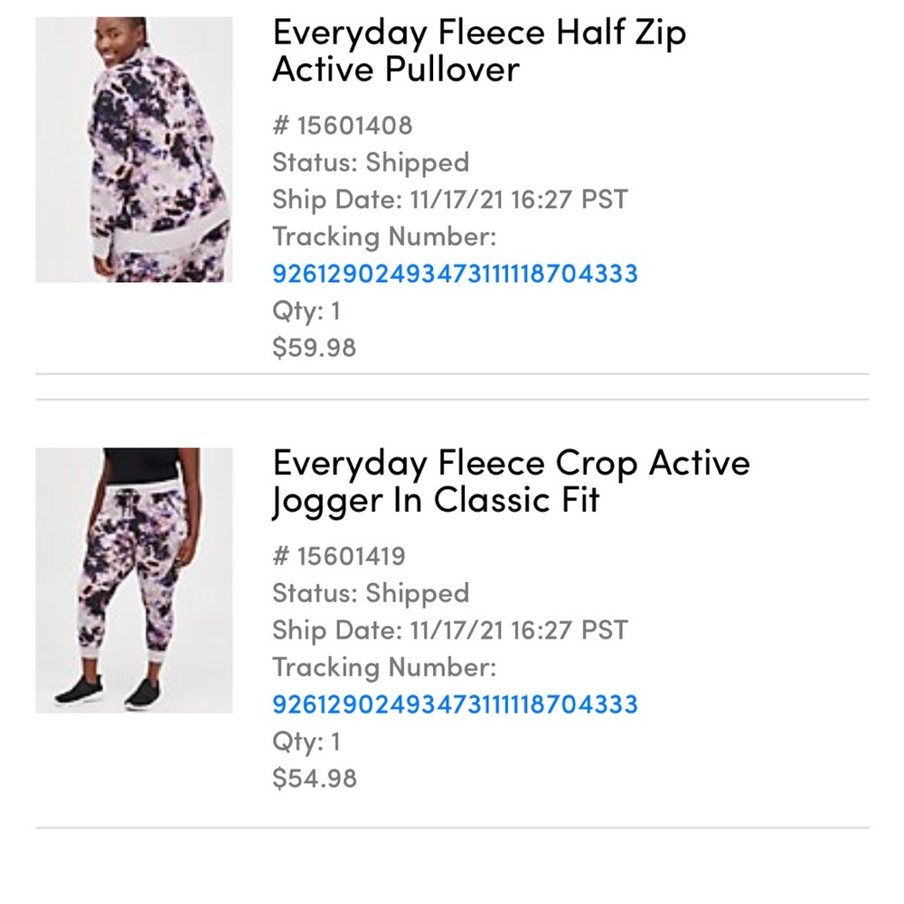 Torrid size 3 active fleece tie dyed jogging set